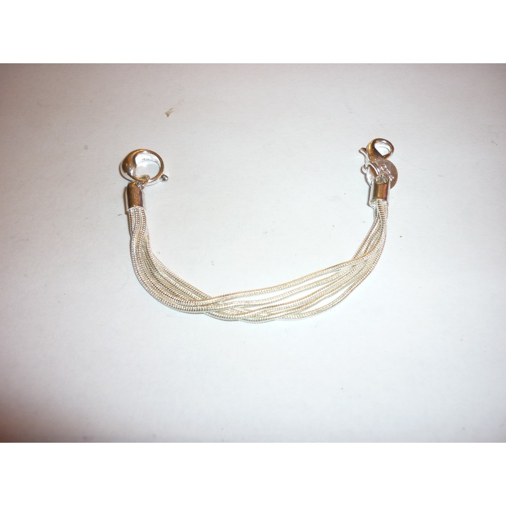 925 Sterling Silver Multi Strand Liquid Chain Necklace Bracelet Extender 3.25"